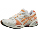 Asics Womens Nimbus VIII Running Shoe White/Tangerine/Spice