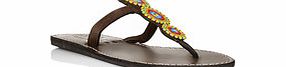 Neema brown leather three disc sandals