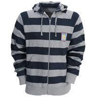 Villa Stripe Hoodie - Grey/Navy.