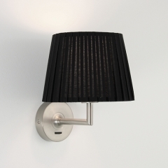 Appa Nickel Matt Wall Light with Black Shade