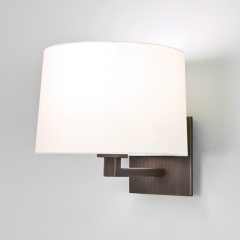 Azumi Plus Wall Light Bronze Round White Shade