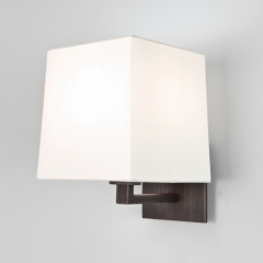 Azumi Plus Wall Light Bronze Square White Shade