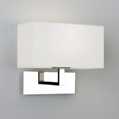 Park Lane Polished Nickel Wall Light Natural Shade