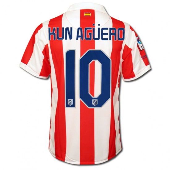 Athletico Madrid Nike 2010-11 Athletico Madrid Home Shirt (Kun Aguero