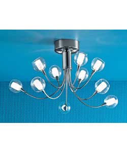 Atlanta 10 Light Bright Chrome Ceiling Light