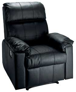 Leather Recliner Chair - Black