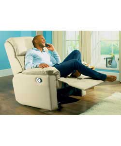 Leather Recliner Chair - Ivory