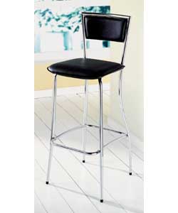 Atlantic Black Leather Barstool