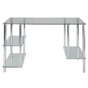 Atlantis Desk, Chrome and Clear Glass