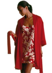 Short Plain Silk Robe