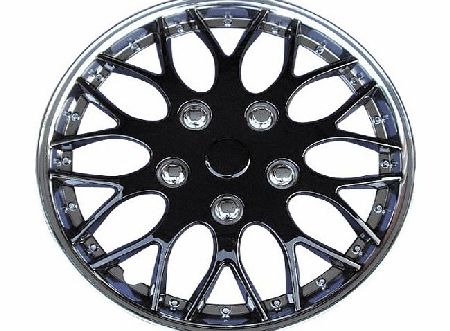 Autostyle  KT970-13C/IB Hubcap Set Missouri 13 Chrome/Ice Black - Car Wheel Trims (Set of 4)