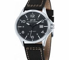 AVI-8 Mens Hawker Harrier II Black Leatherette