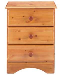 3-Drawer Narrow Chest - Pine