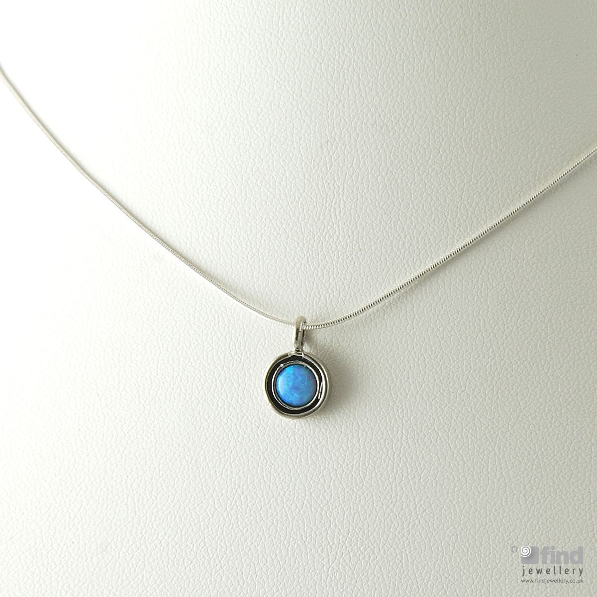 Sterling Silver Opal Pendant Necklace