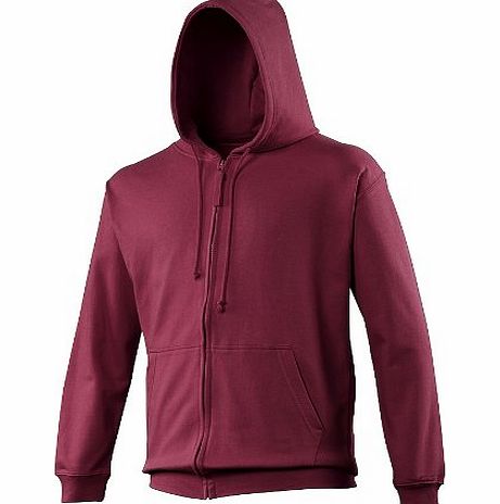 AWDis  Plain Mens Hooded Full Zip Hoodie / Zoodie (L) (Burgundy)