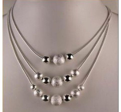 awhao-2008 New Fashion Jewelry Classic Lady Women Party Ball 925 silver plating necklace Jewelry (LKNSPCN020)