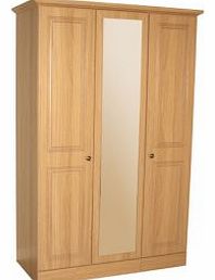 Oak Effect Mirrored 2 Door Wardrobe ROBF1048C