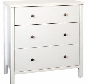 B&Q White 3 Drawer Chest (W)804mm