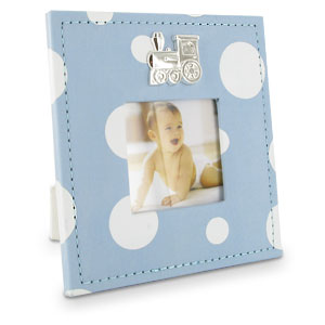 Baby Blue Train Polka Dot 3 x 3 Photo Frame