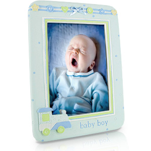 Baby Boy Blue Train 5 x 7 Photo Frame