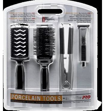  Professional Porcelain Ceramic Hair Straightener Pack (including Luxury Porcelain Brushes)