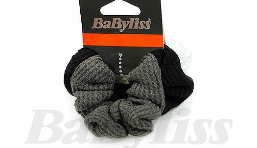 Hair Scrunchies 3 Pack - Black White &