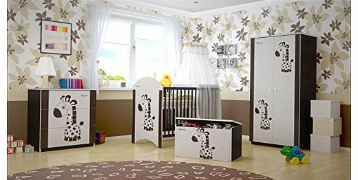 Babys Comfort 5 PCS BABY NURSERY FURNITURE SET - COT   MATTRESS   WARDROBE   CHEST OF DRAWERS   TOY BOX (model 21)