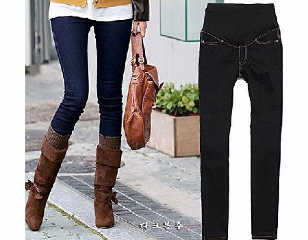 BabyTENS LADIES WOMEN FASHIONABLE SKINNY MATERNITY JEANS BLUE SIZE 8 10 12 14 (XL - Size 12)