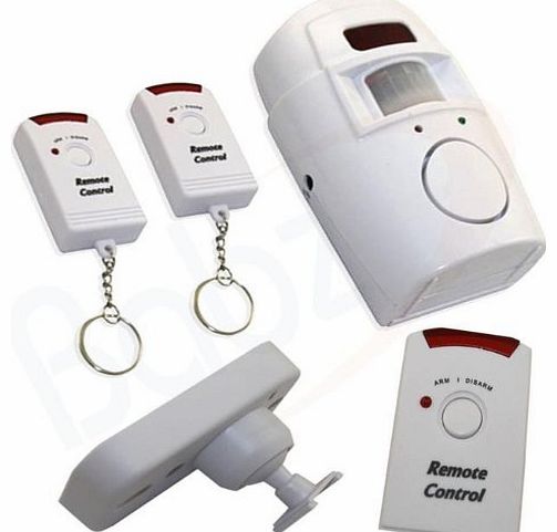 Babz WIRELESS PIR MOTION SENSOR ALARM   2 REMOTE CONTROLS SHED HOME GARAGE CARAVAN