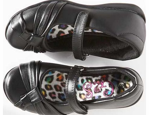 Girls Black Twist School Shoes -