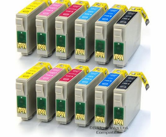 Badger Inks Ltd 12 Compatible Printer Ink Cartridges fit Epson Stylus Photo 1400 