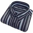 Blue Variegated Stripe Cotton Dress Shirt