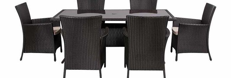 Bali 6 Seater Rattan Effect Patio Set - Express