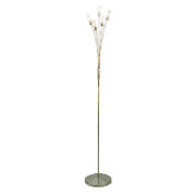 5 light floor lamp, Satin nickel