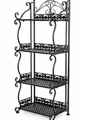 Black Vintage Style Kitchen Bathroom 4 Tier Shelf Shelves Storage Unit Rack Units Display Stand Metal