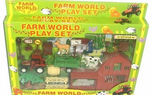 BARGAIN WAREHOUSE Toy Farmyard Play Set With Vehicles 