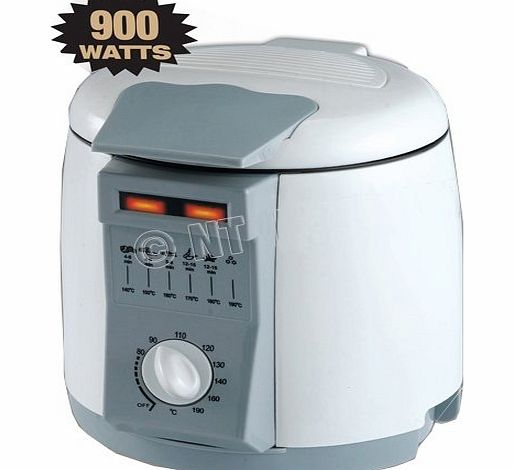 BARGAINS-GALORE 1L LITRE DEEP FAT FRYER FRY KITCHEN OIL 900W NON STICK LID COMPACT FISH CHIP NEW