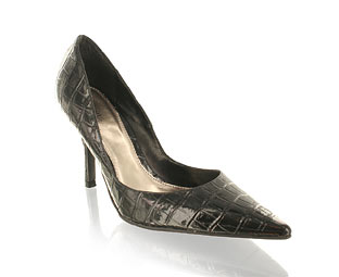 Fun Patent Croc Effect Court Shoe