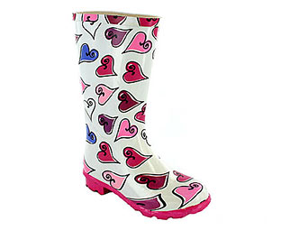 Barratts Girly Heart Design Wellington Boot