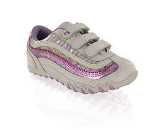 Barratts Glitzy Velcro Metallic Trainer