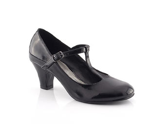 Barratts Patent Low Heel Court Shoe - Junior