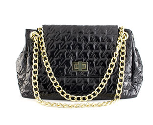 Patent Quilted Shoulder Bag