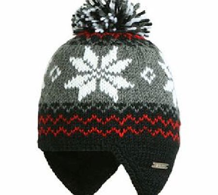 Mens Barts Scandic Earflap Beanie. Black