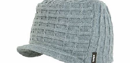 Mens Barts Patrol Visor Beanie. Heather Grey