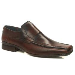 Base London Male Phantom Punch Loafer Leather Upper in Dark Brown