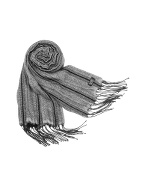 Basile Shimmering Wool Fringed Long Scarf