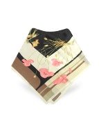 Wild Flowers Printed Silk Square Scarf