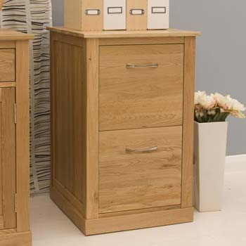 Baumhaus Maban Solid Oak 2 Drawer Filing Cabinet