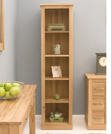 Mobel Oak Narrow Bookcase