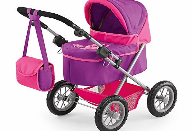 Bayer 39 - 68cm Dolls Pram Trendy Fairy Design with Bag (Pink/ Purple)